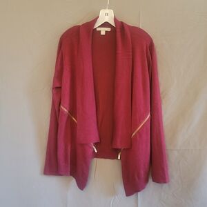 By Design Open Cardigan Burgundy Size Large Long Sleeve